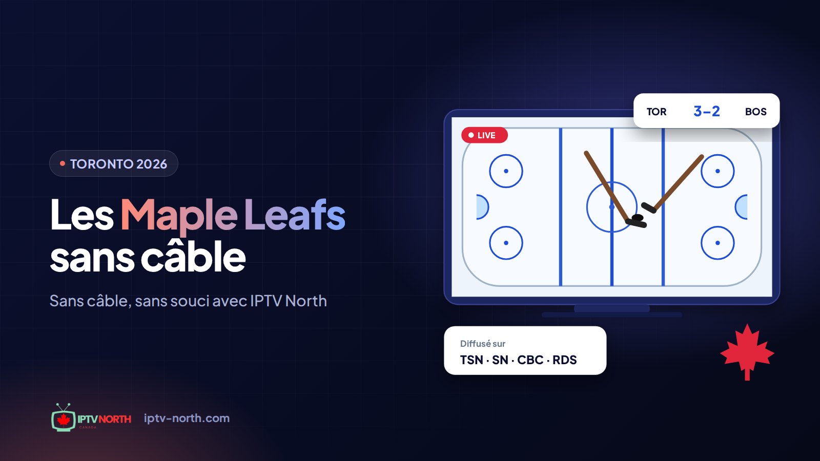 Saison 2026 des Maple Leafs à la télé, diffusée sans câble dans une maison de Toronto