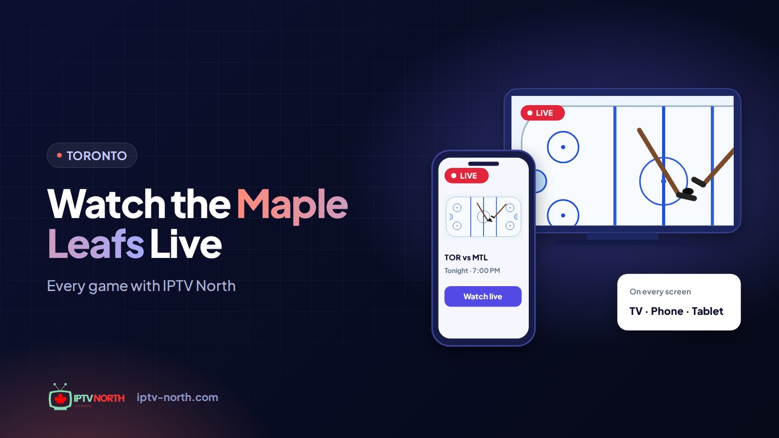 Basement game-night setup for watching Leafs games on IPTV with IPTV North